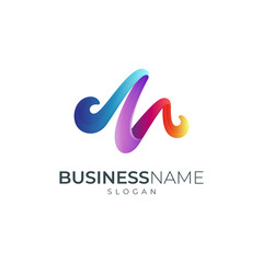 Fototapeta premium M logo, initial letter logo with colorful style