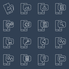 Mobile Apps icons set . Mobile Apps pack symbol vector elements for infographic web