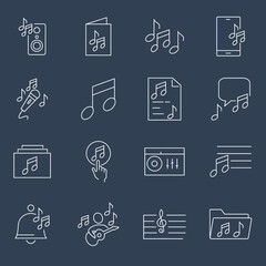 Music Festival icons set . Music Festival pack symbol vector elements for infographic web