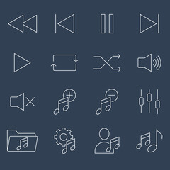 Music Control icons set . Music Control pack symbol vector elements for infographic web