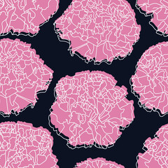 Carnation flower themed surface pattern design