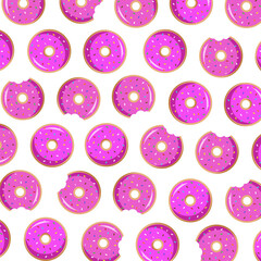 Fototapeta na wymiar Donut food illustration vector pattern