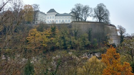 Naklejka premium Luxembourg in Europe is cut by rivers and unique landscapes 