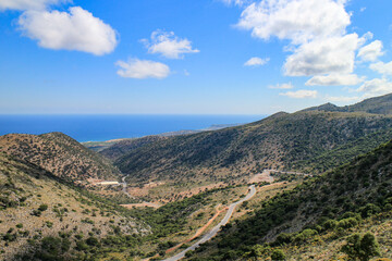 Fototapeta na wymiar The Lasithi Plateau is a high endorheic plateau, located in the Lasithi regional unit in eastern Crete, Greece