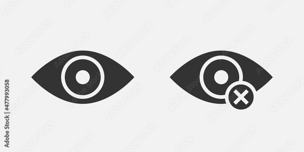 Poster show password icon, eye symbol. vector vision hide from watch icon. secret view web design element.