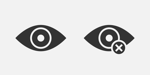 Show password icon, eye symbol. Vector vision hide from watch icon. Secret view web design element.