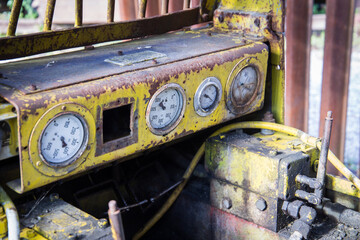 instruments of old and abandoned mining equipment 