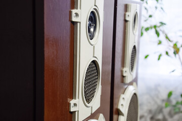 Music speakers, vintage speakers. © eleonimages