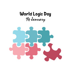 World Logic Day vector designs with puzzle