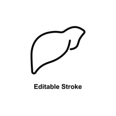 human liver icon designed in outline style in editable strokes for human anatomy icon theme