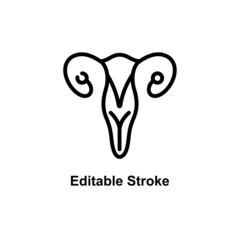 Obraz premium human ovary icon designed in outline style in editable stroke for human anatomy icon theme