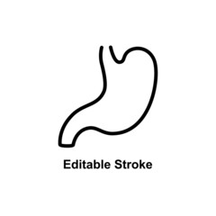 human stomach icon designed in outline style in editable stroke for human anatomy icon theme