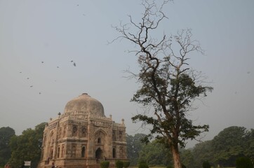 Shish Gumbad tomb at the Lodhi gardens in Delhi