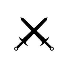 Sword icon on a white background. Types of melee weapons with live blades, with a vintage theme