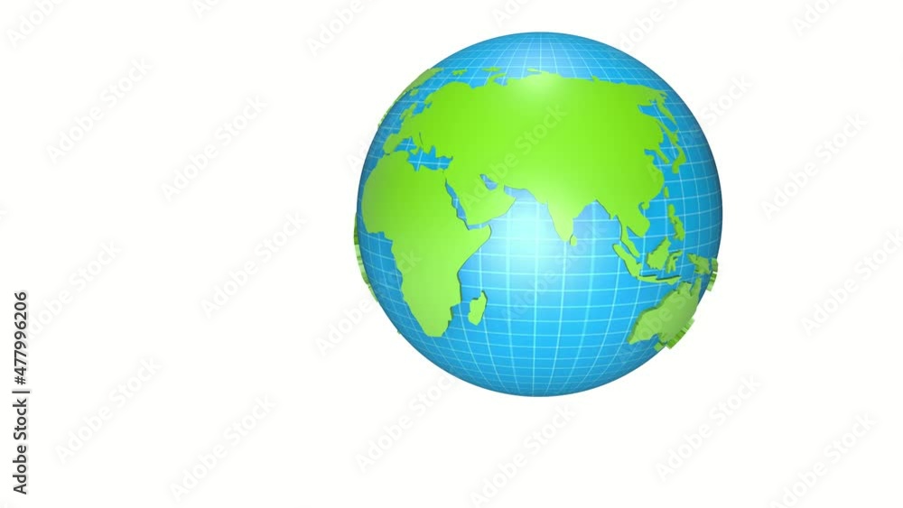 Poster 3d animation rotated low poly earth with alpha channel, globe illustration. polygonal globe isolated