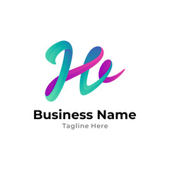 luxury initial letter H logo, simple signature H logo design