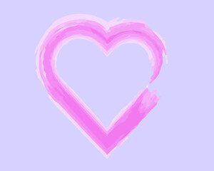 Pink heart in the style of artistic color. A congratulatory heart. Valentine's Day