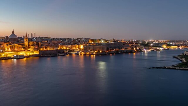 Morning time lapse of Valletta, Malta