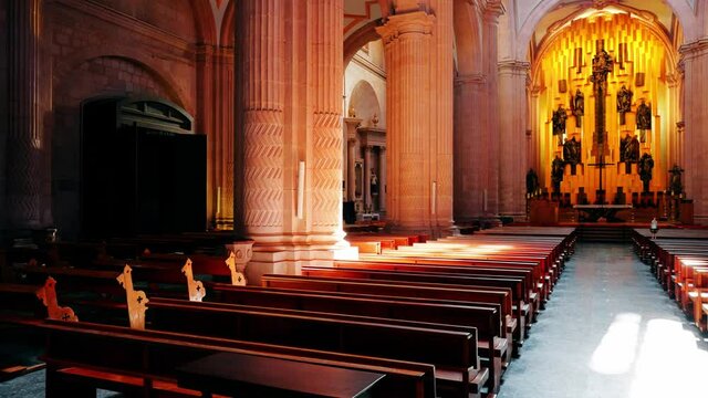 Interiors of Cathedral of Our Lady of the Assumption of Zacatecas, a Catholic Basilica located in Zacatecas historic city center. Declared a World Heritage Site by Unesco.