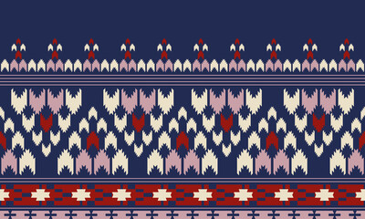 Ikat seamless pattern traditional pattern background. Beautiful Ethnic abstract ikat art. African rug texture vector ethnic tribal pattern seamless in Aztec style folk embroidery indian decoration.
 
