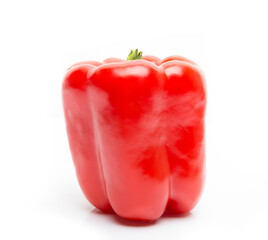 Fresh Bulgarian red pepper pepper on a white background, paprika