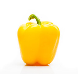 Fresh Bulgarian yellow pepper pepper on a white background, paprika