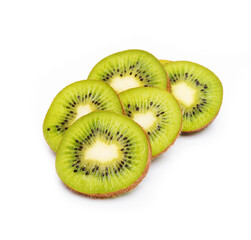 Fresh green kiwi isolated on a white background, tropical fruit