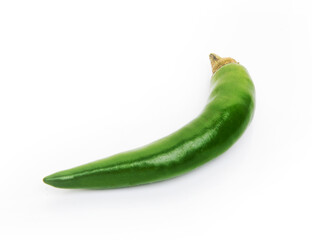 Green chili pepper isolated on a white background