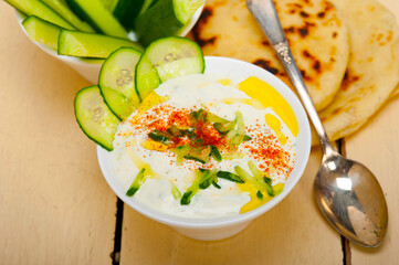 Arab middle east goat yogurt and cucumber salad
