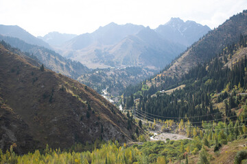 Nice view of the mountainous green valley.