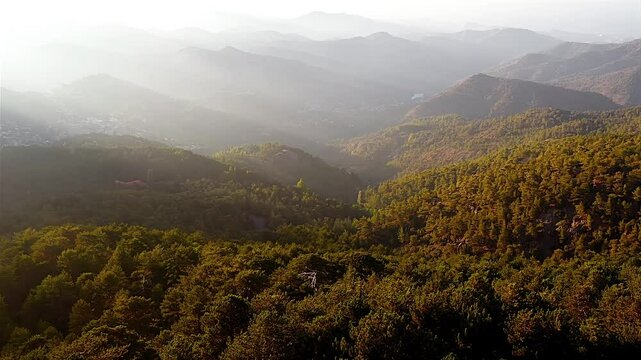 Aerial view of Troodos mountains. Cyprus