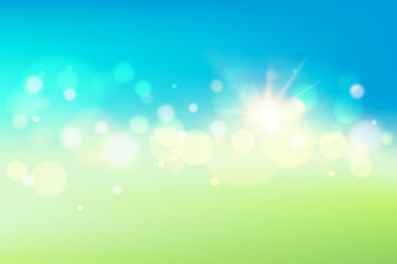 Naklejka premium abstract soft green and turquoise blurred gradient background, vector illustration