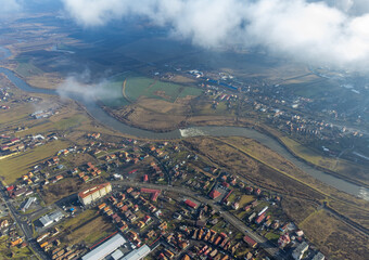 Reghin city - Romania seen from above