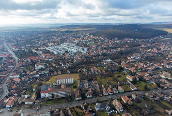 Fototapeta premium Part of the city of Reghin - Romania seen from above