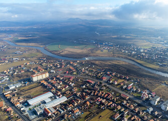 Part of the city of Reghin - Romania seen from above