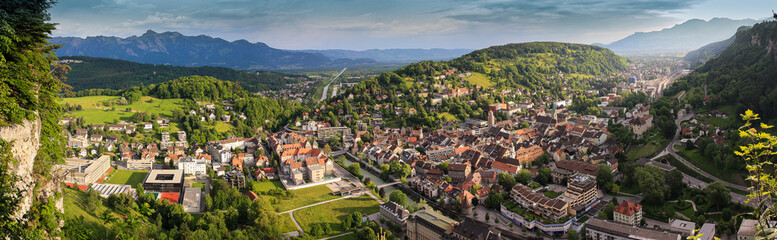 Feldkirch Panorama - obrazy, fototapety, plakaty