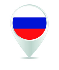 Fototapeta premium Location Icon for russia Flag, Vector