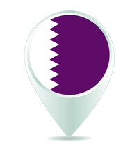 Location Icon for Qatar Flag, Vector