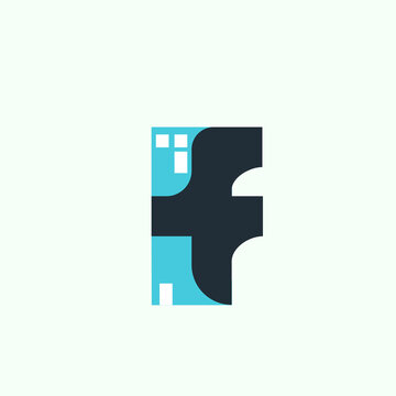 Letter F with Real Estate contraction Logo Concept.