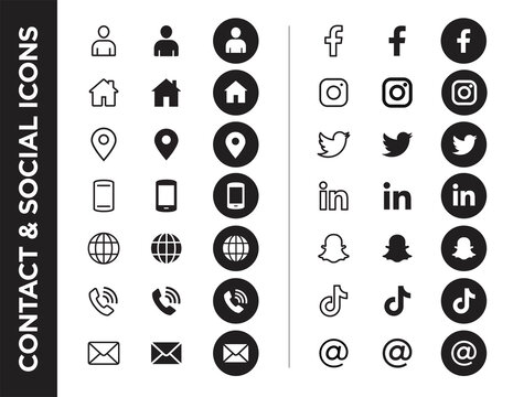 Icons contact & social
