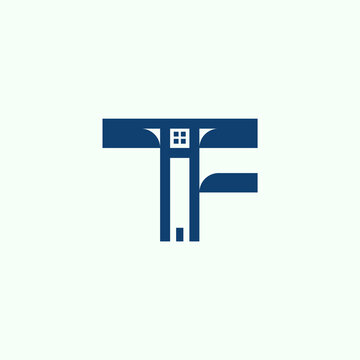 Letter F with Real Estate contraction Logo Concept.