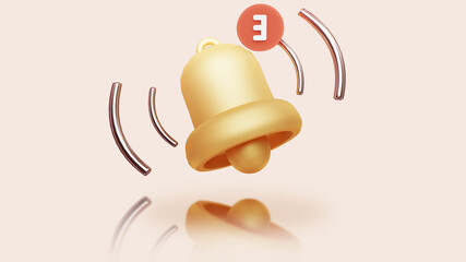 3d illustrations of notification delivering a message.3d render.