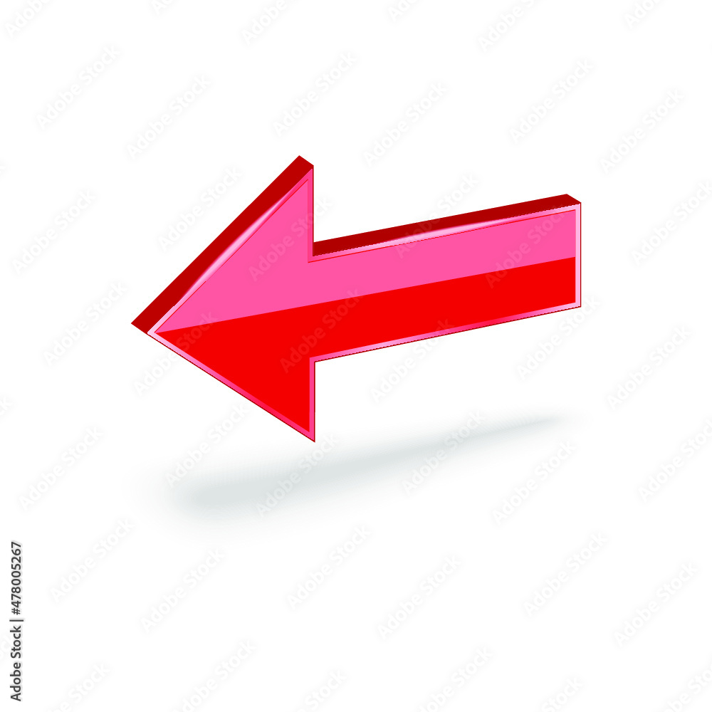 Poster red arrow isolated on a white background. 3d rendering