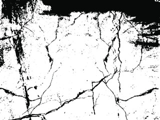 Fototapeta premium Rustic cracked vector texture with many cracks and scratches. Abstract background. Broken and damaged surface. Aged backdrop. Vector graphic illustration with transparent white. EPS10.