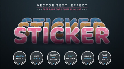 Dark Sticker - Editable Text Effect, Font Style