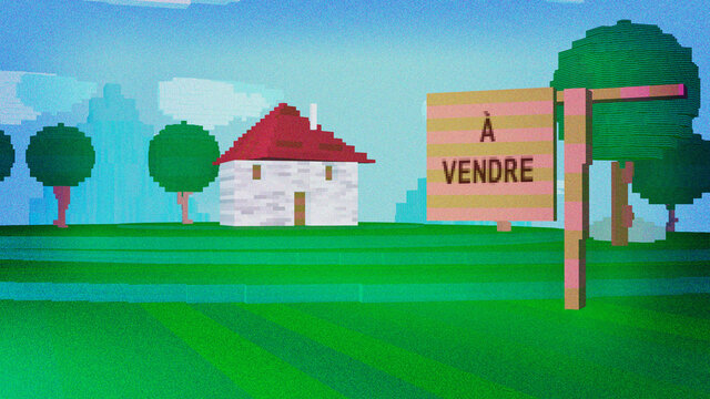 Investir WEB3 acheter nft immobilière metaverse, maison NFT parcelle tokenisée du métavers. Tokenisation de terrain vr. NFT monde virtuel décentralisé meta, langue française, texte en francais.