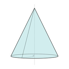 Math picture. Geometry shape 3D icon. Cone. Vector illustration