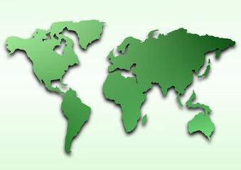 Vector background with the world map in green tones. Green background with place for text.