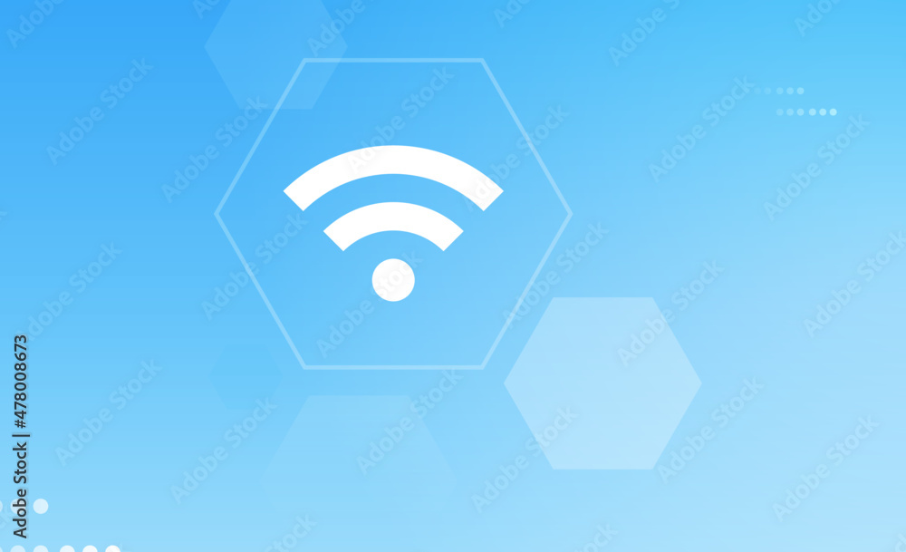 Poster wireless signal and wireless connection flat vector illustration.
