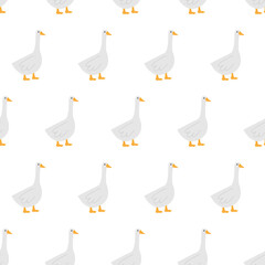 Farm bird goose seamless pattern